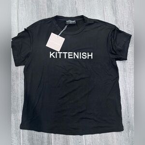Kittenish Logo Tshirt Size Small NWT Black